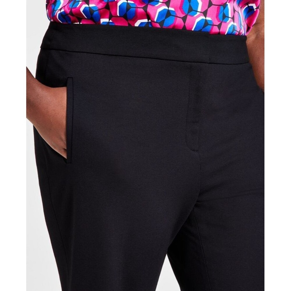 Bar III Women's Plus Size Compression Straight-Leg Pants Black 20W - Picture 4 of 10